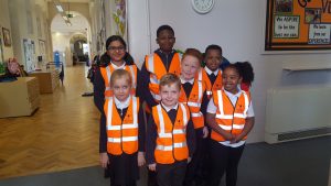 Gainsborough Primary School children proudly wearing their high visibility vests