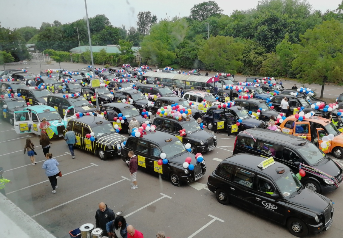 Taxis ready to leave at Southend 2018